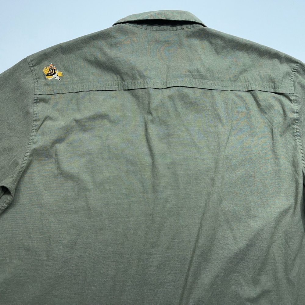 Howler Bros Gaucho SnapShirt Mens Size XL Green Caracaras Hawks Rodeo Vented - Picture 9 of 16